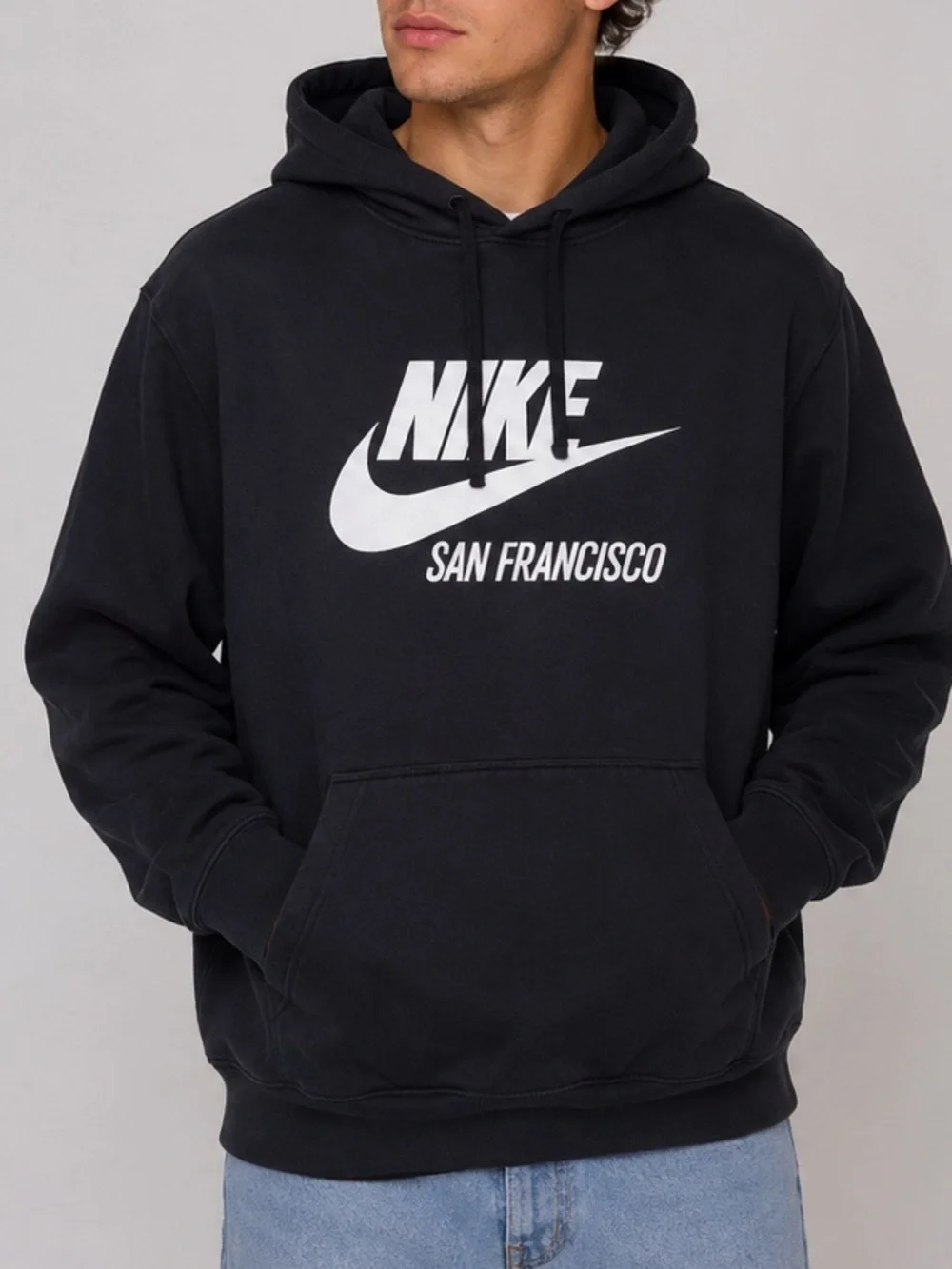 Nike San Francisco Graphic Pullover Hoodie Black Cotton/poly Fleece Men’s Large
